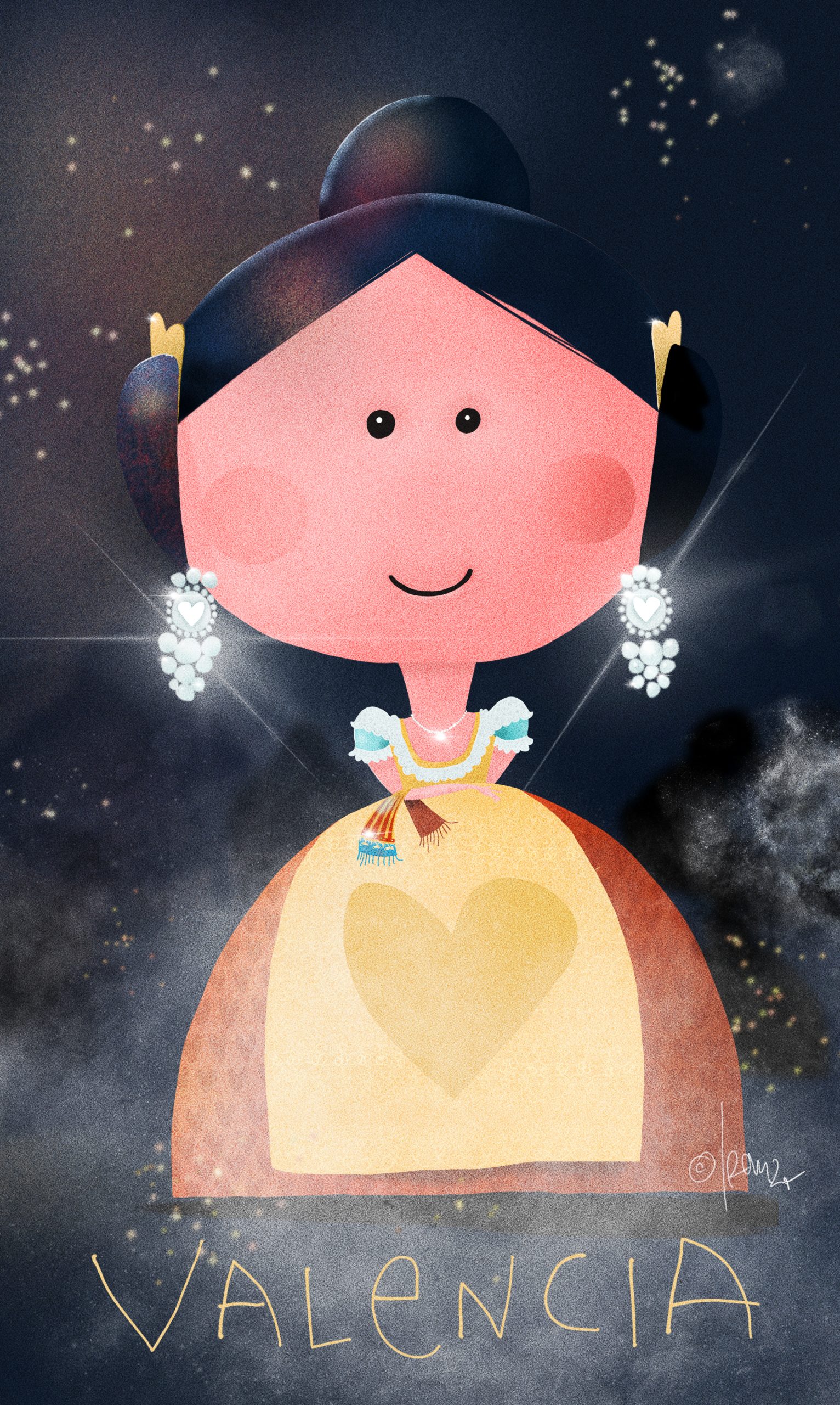 Ilustración para bésame que me muero, imagen Fallas de Valencia